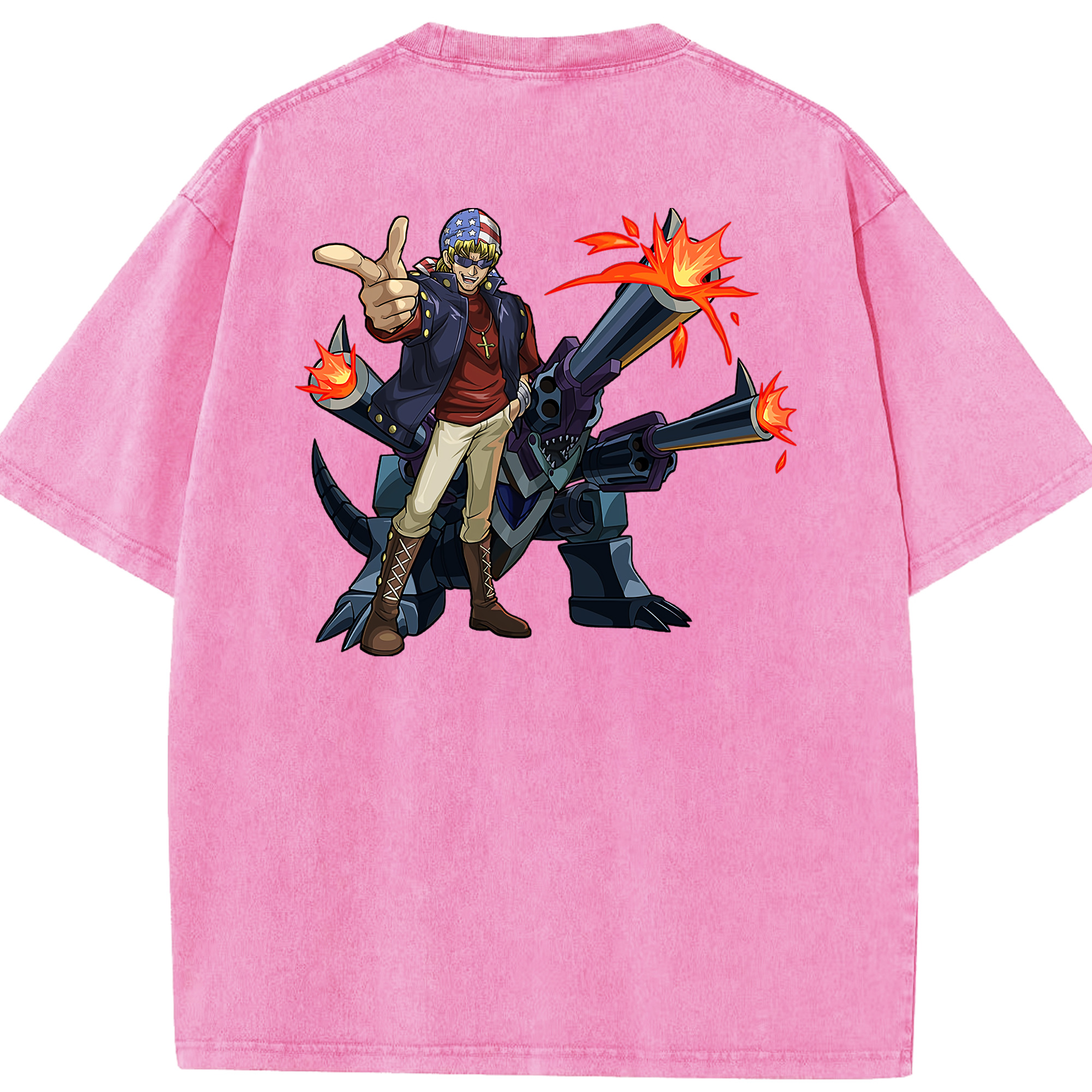（画像用） 遊☆戯☆王 Yu-Gi-Oh! 綿100% ヴィンテージ風 半袖Tシャツ（背面プリント）